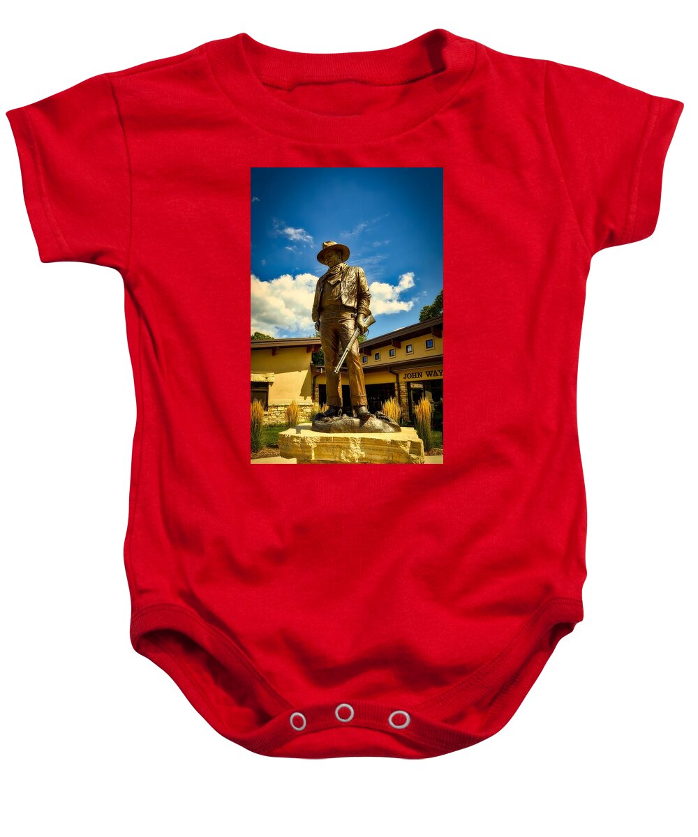 Statue Baby Onesie featuring the photograph The Duke by Mountain Dreams