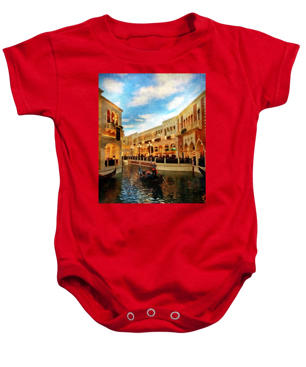 Venice Baby Onesie featuring the digital art The Gondolier by Dan Stone