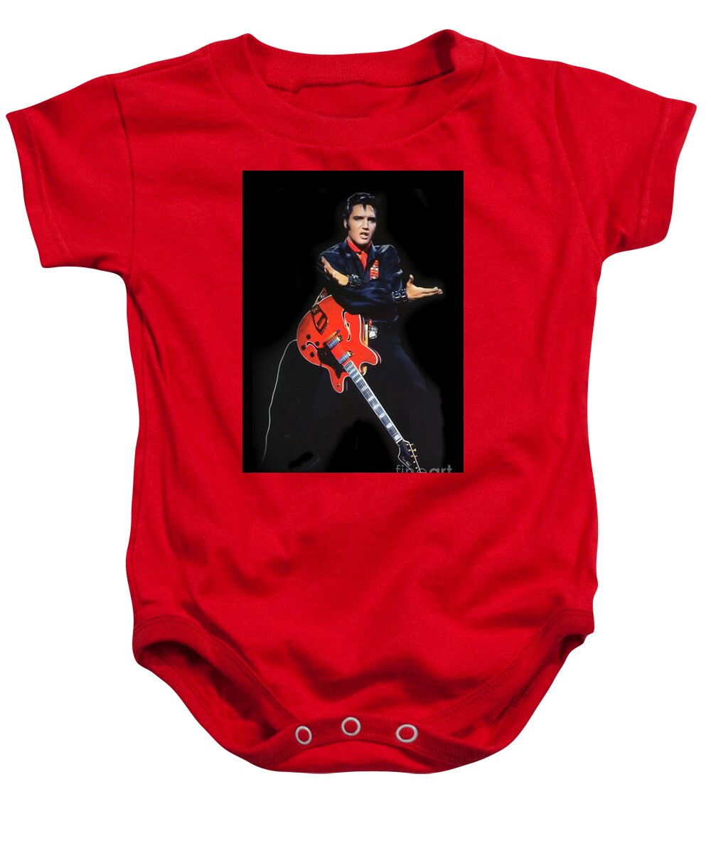 Elvis Baby Onesie featuring the photograph The King Rocks On XLIV by Al Bourassa