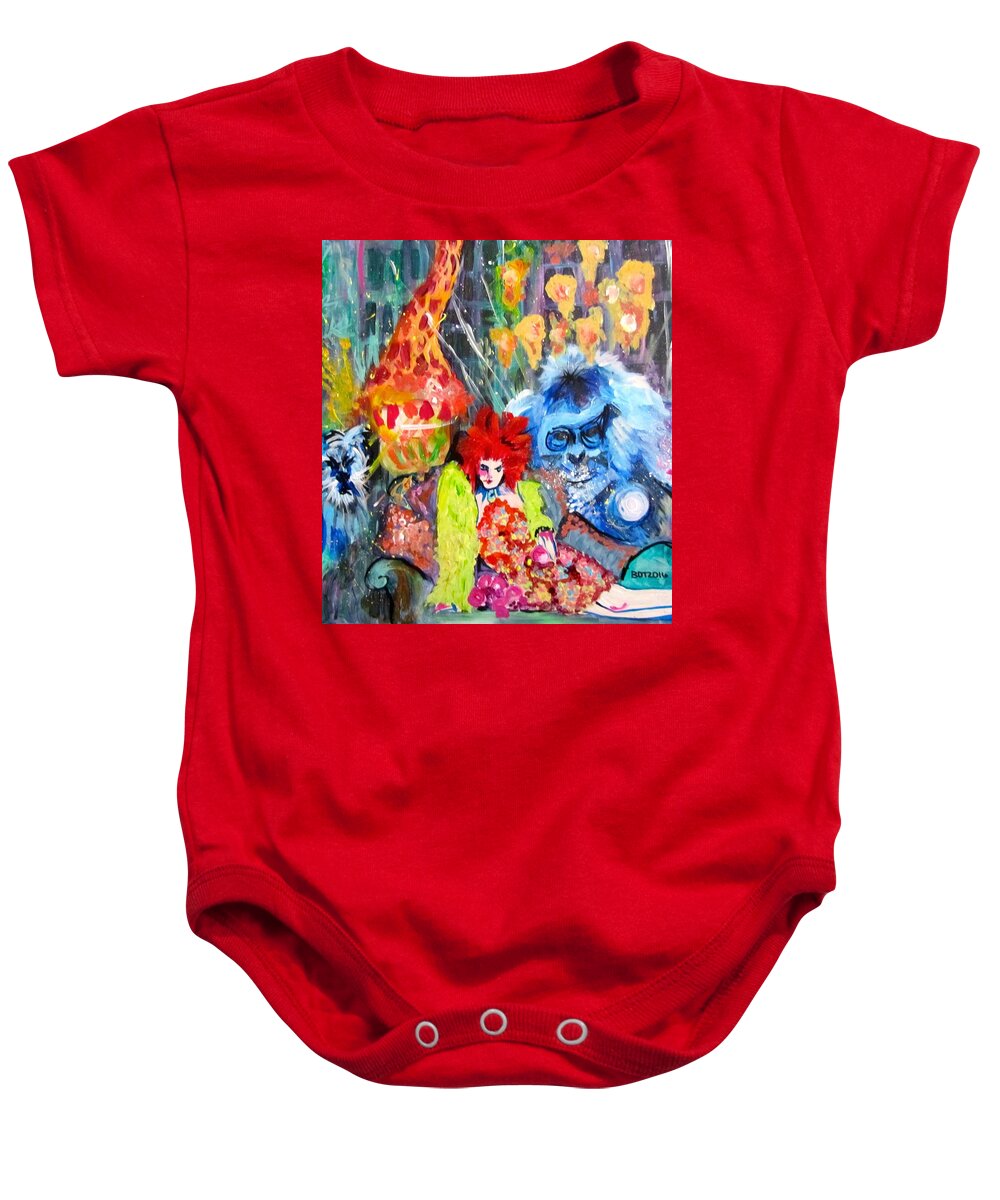 Mannequin Baby Onesie featuring the painting This City's a Jungle by Barbara O'Toole