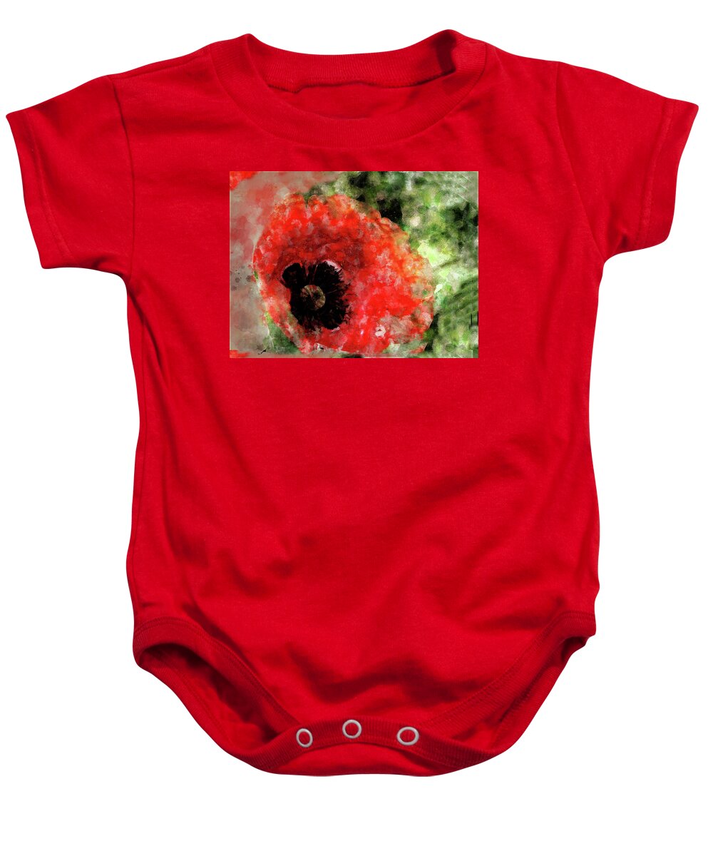 Poppy Baby Onesie featuring the digital art Till The End Of Spring... by Art Di