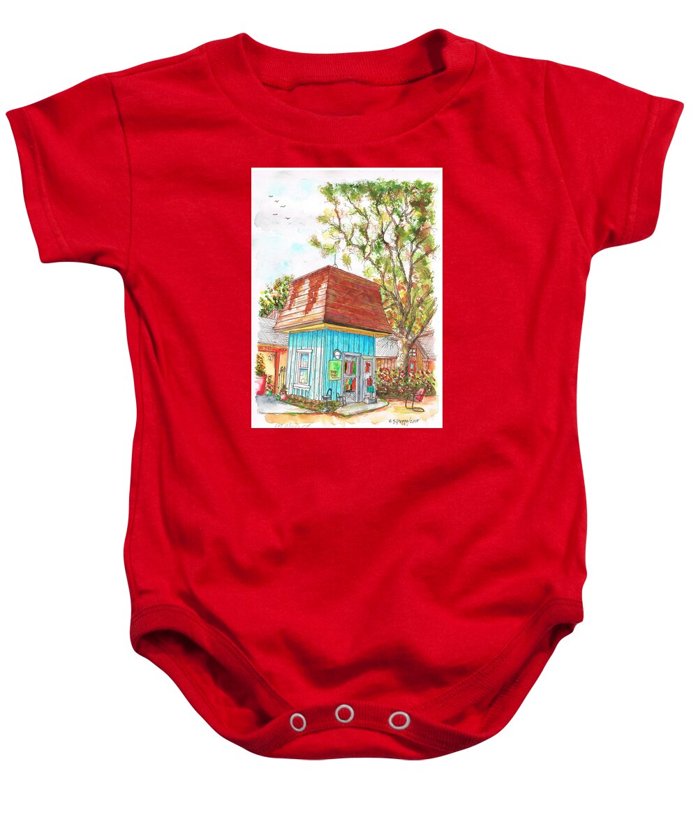 Boutique Baby Onesie featuring the painting Tiny Tree Boutique in Los Olivos, California by Carlos G Groppa