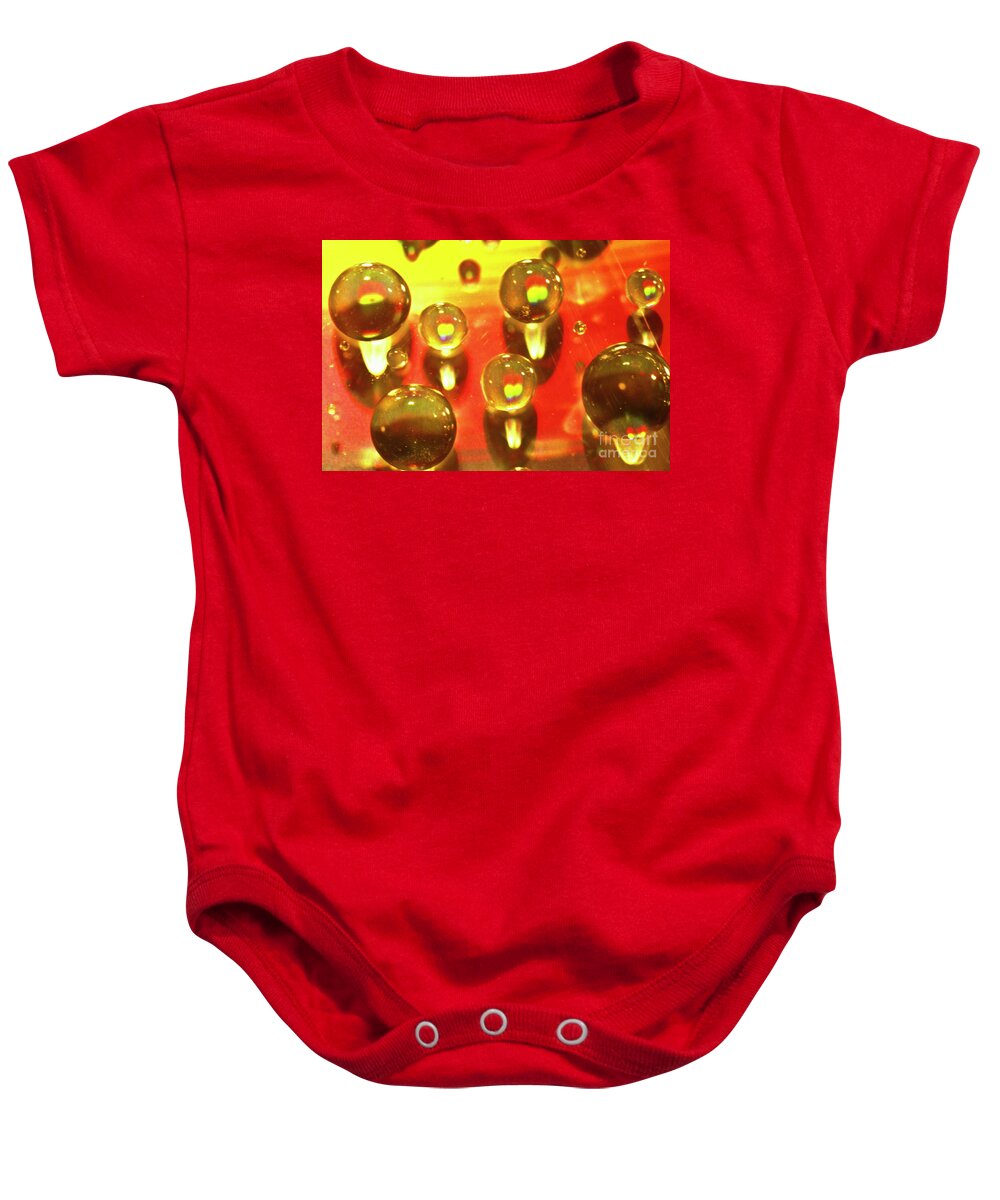 Abstract Baby Onesie featuring the photograph Tiny water beads by Heiko Koehrer-Wagner