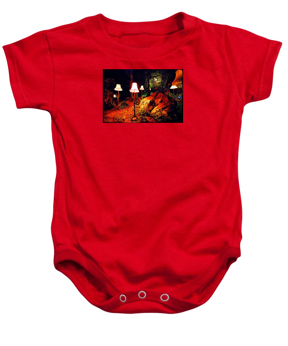 Torchere Baby Onesie featuring the photograph Torcheres by Andrei SKY