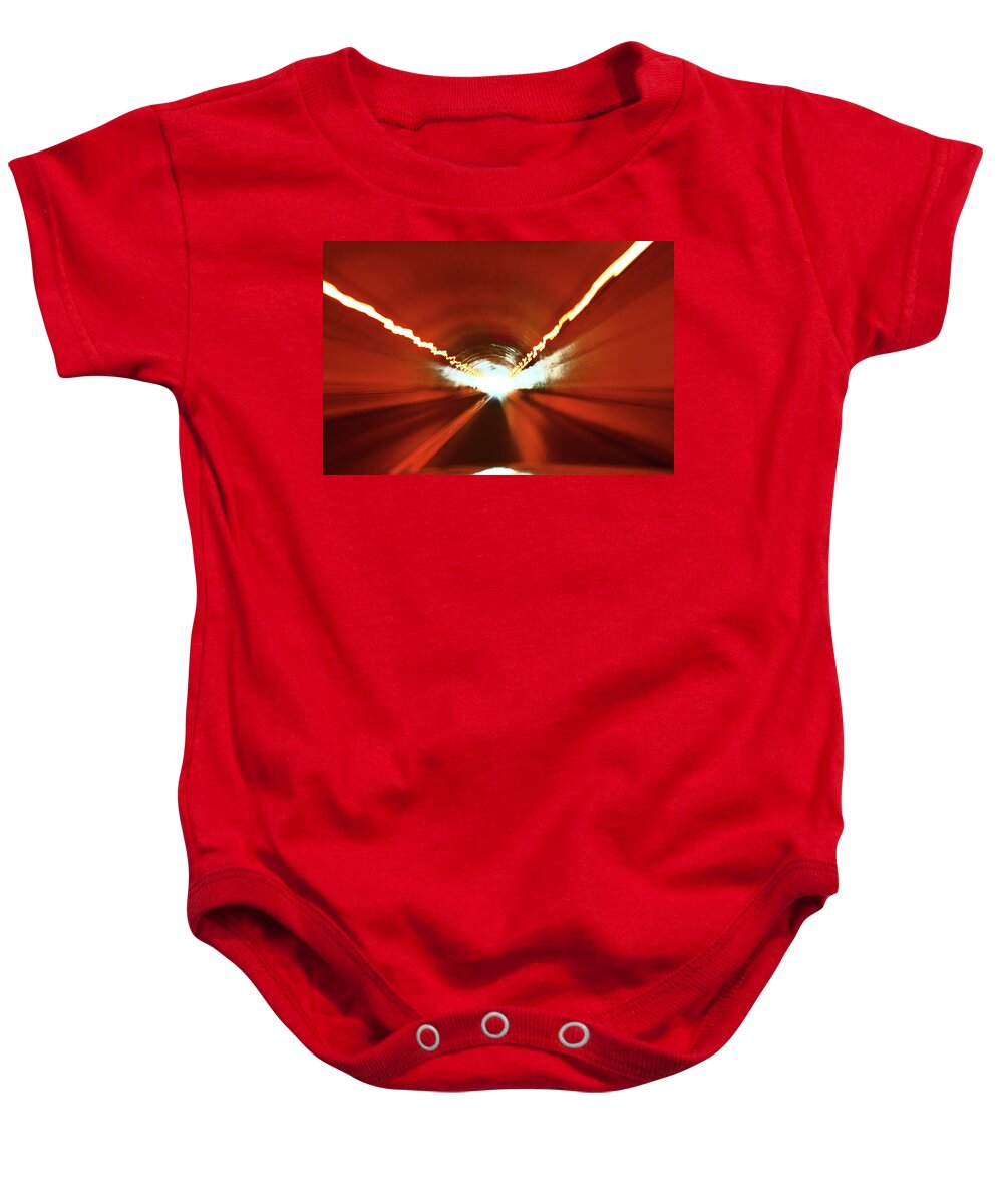 Tunnel Baby Onesie featuring the photograph Tunnel Vision by Gray Artus