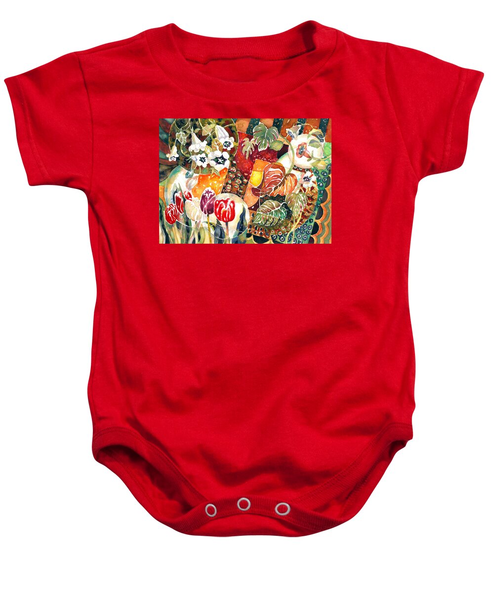 Watercolor Baby Onesie featuring the painting Turkish Garden by Ann Nicholson