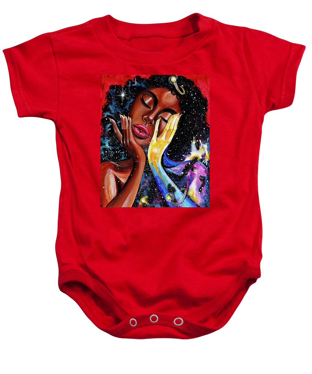 Universe Baby Onesie featuring the painting Unlocked U.Never.See.All by Artist RiA