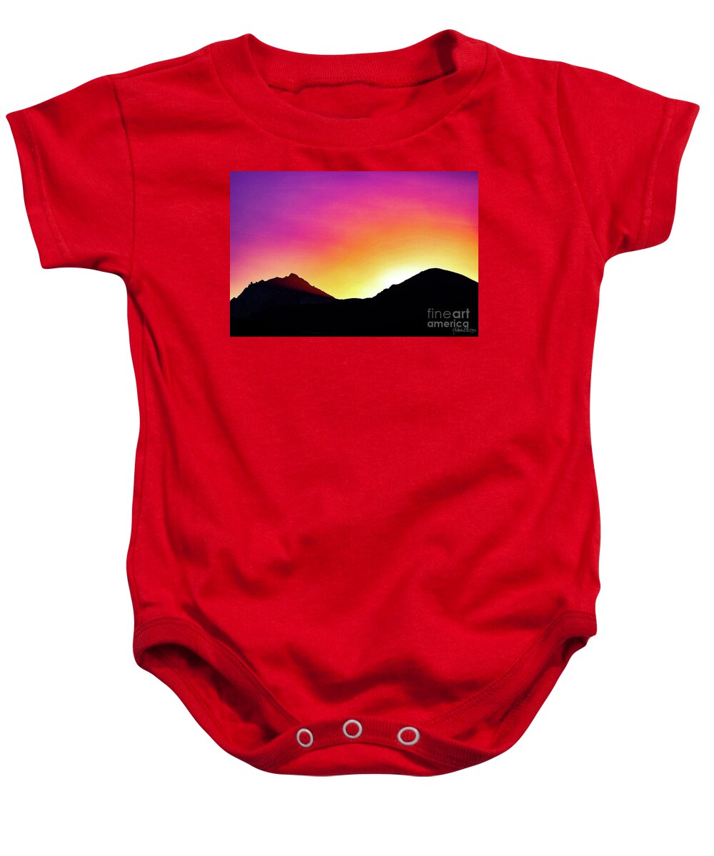 Landscape Baby Onesie featuring the photograph Volcanic Sunrise by Adam Morsa