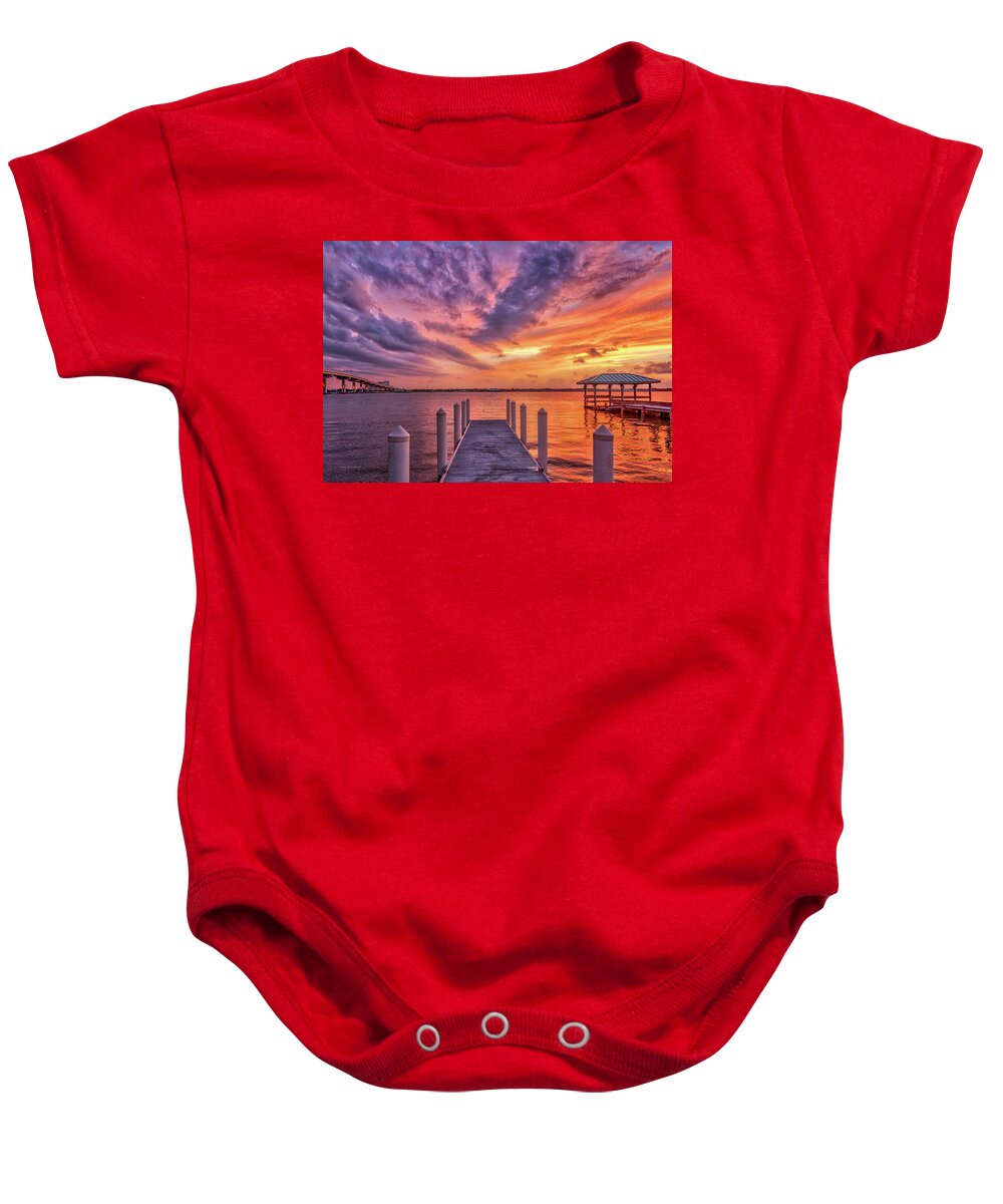 Sunset Baby Onesie featuring the photograph Walk into the Sunset by Louise Hill