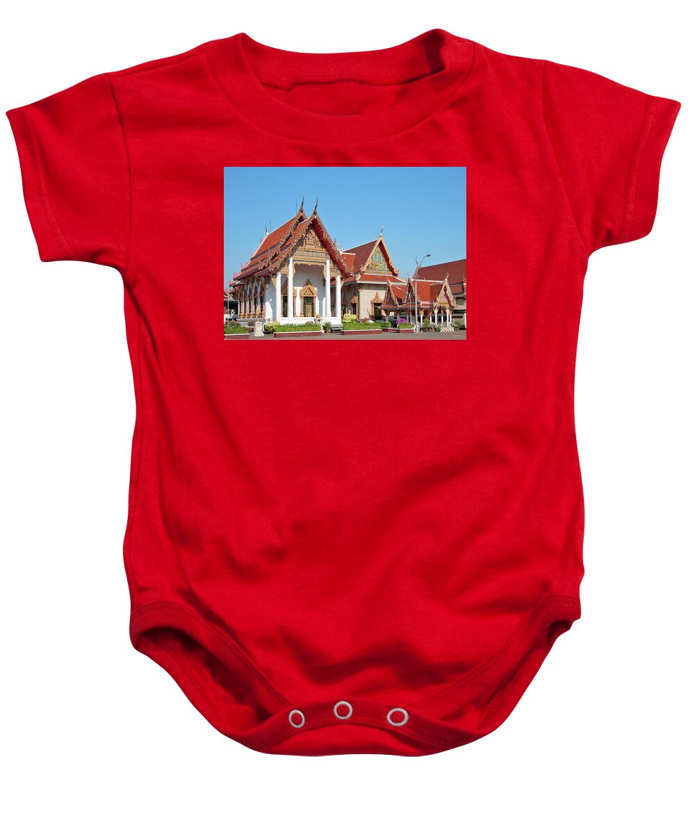 Scenic Baby Onesie featuring the photograph Wat Bangphratoonnok Phra Ubosot and Phra Wihan DTHB0557 by Gerry Gantt