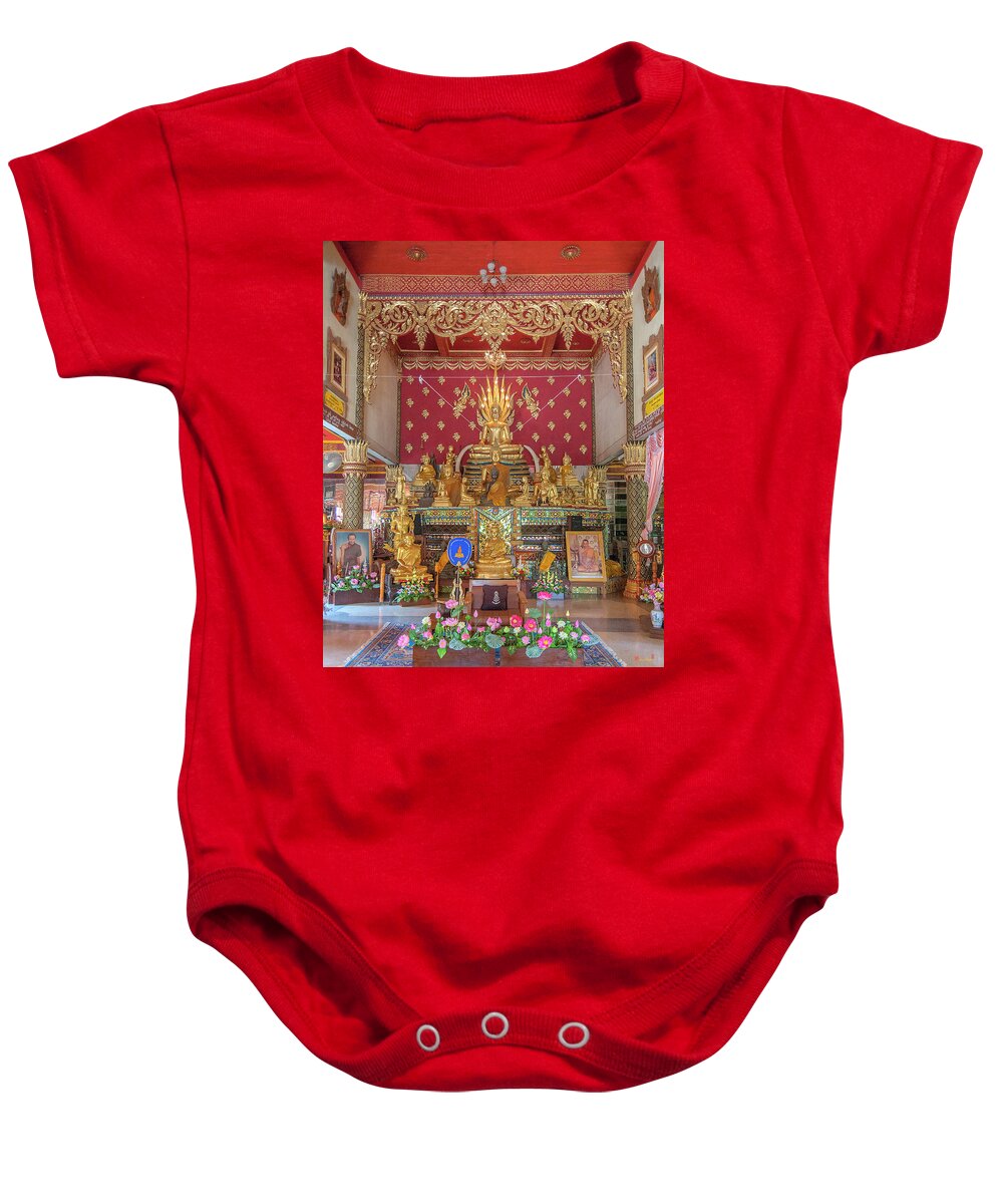 Scenic Baby Onesie featuring the photograph Wat Thung Luang Phra Wihan Buddha Images DTHCM2106 by Gerry Gantt