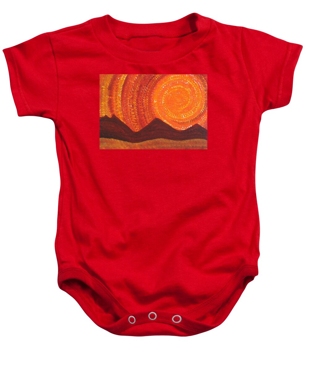 Southwestern Art Baby Onesie featuring the painting Western Sky Wave original painting by Sol Luckman
