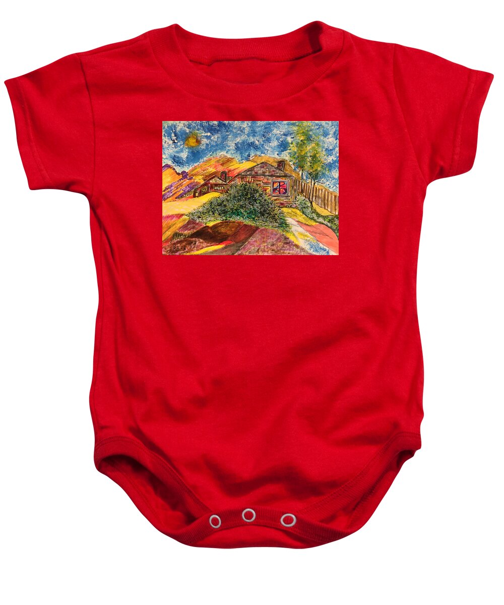 Impressionist Baby Onesie featuring the drawing where I do not live by Dennis Ellman