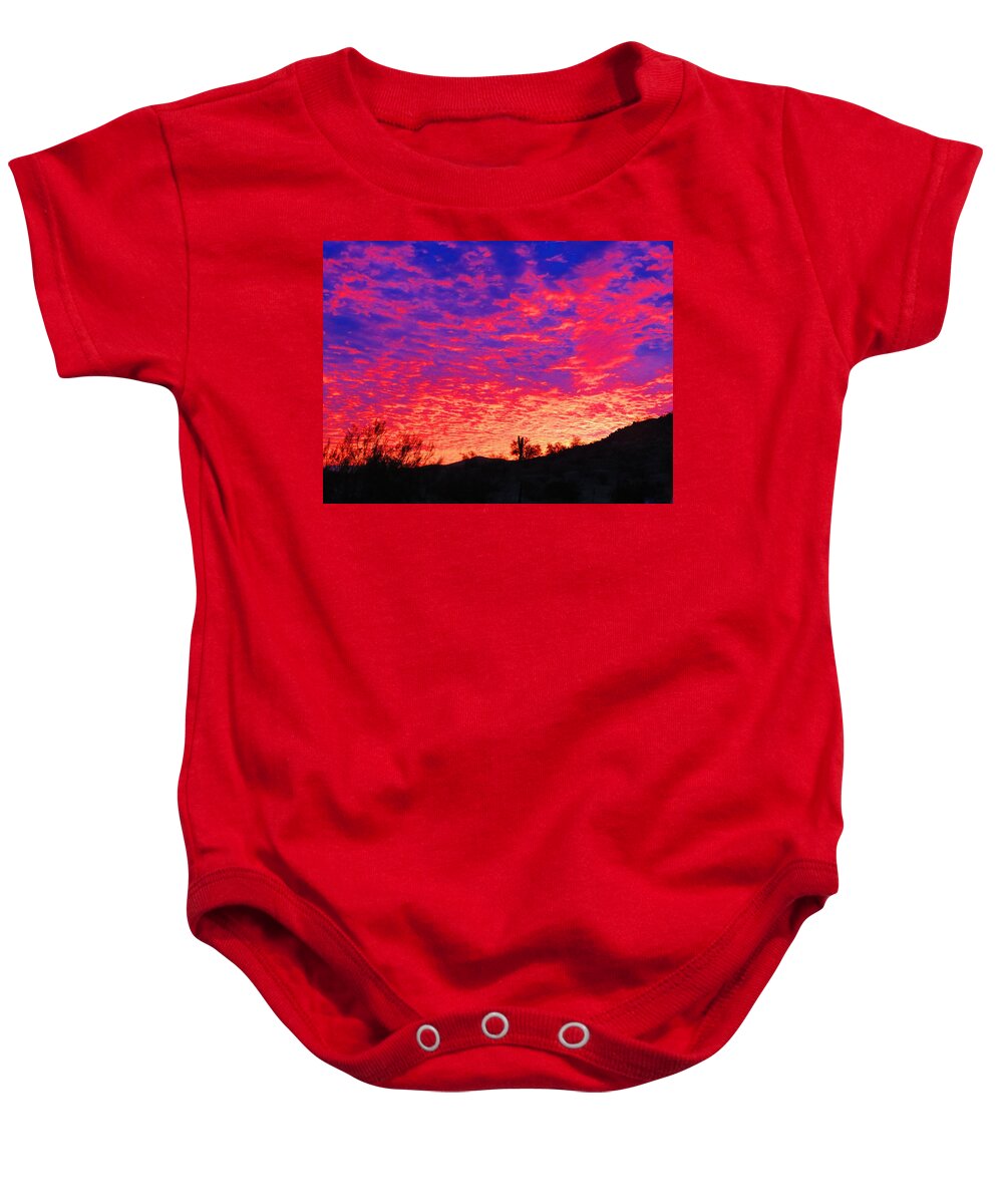 Places Baby Onesie featuring the photograph Y Cactus Sunset 1 by Judy Kennedy
