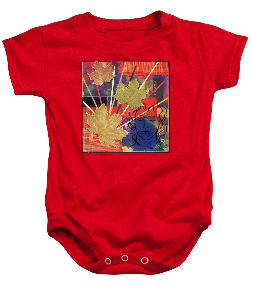 Inspirational Baby Onesie featuring the mixed media Michael the Angel by Koka Filipovic