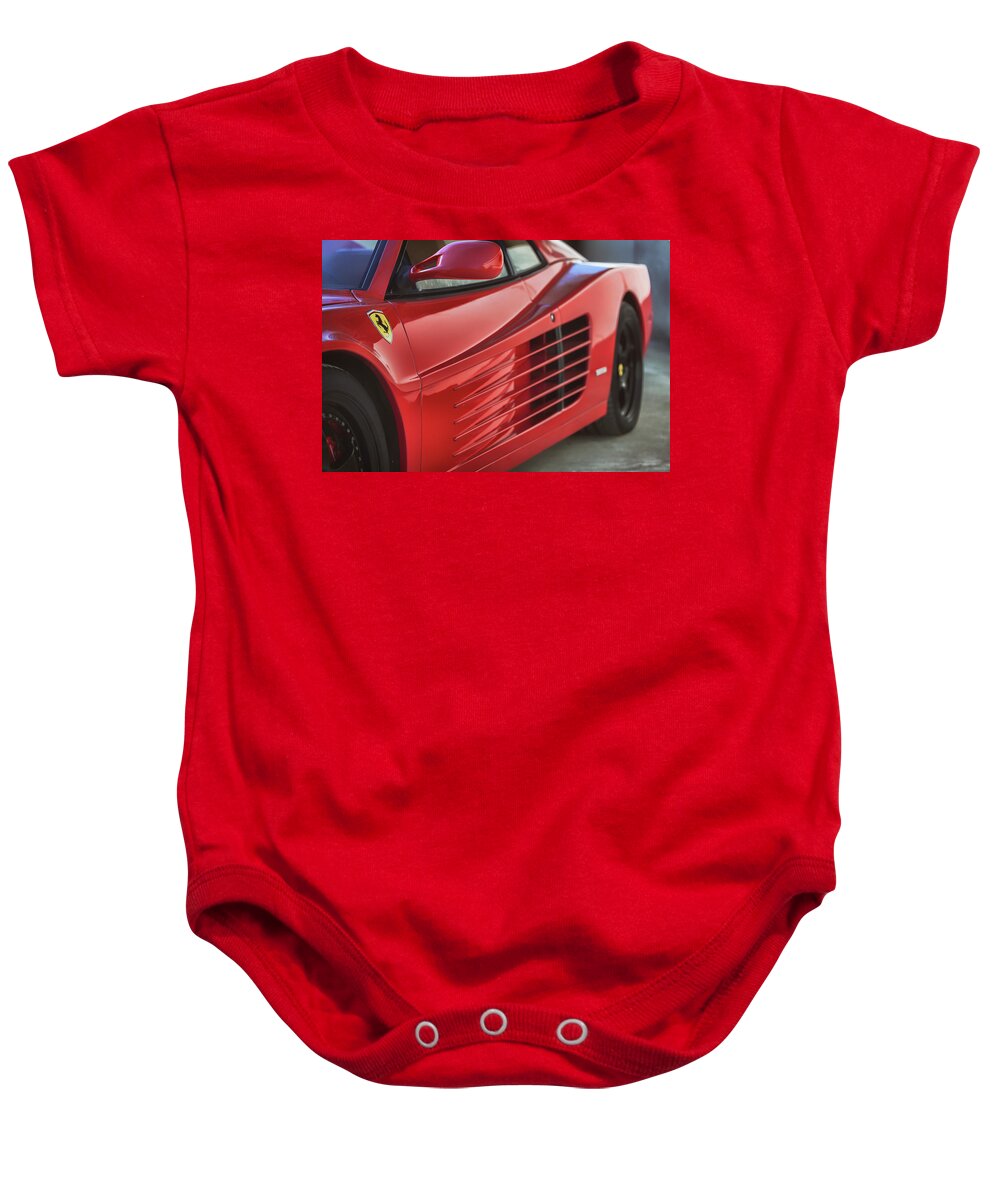 Ferrari Baby Onesie featuring the photograph #Ferrari #Testarossa #Print #2 by ItzKirb Photography