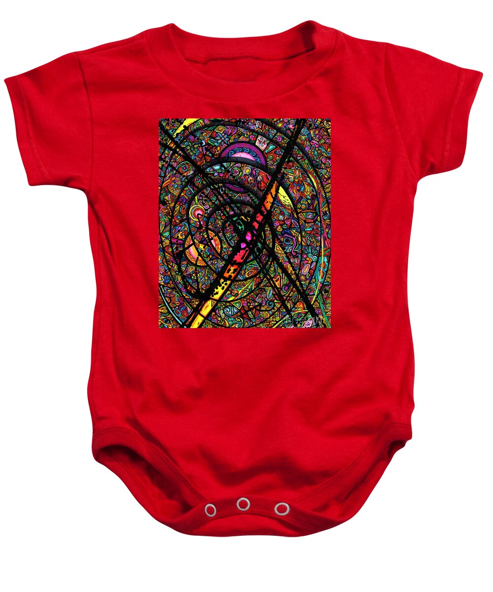 Abstract Baby Onesie featuring the drawing 25 Faces by Joey Gonzalez