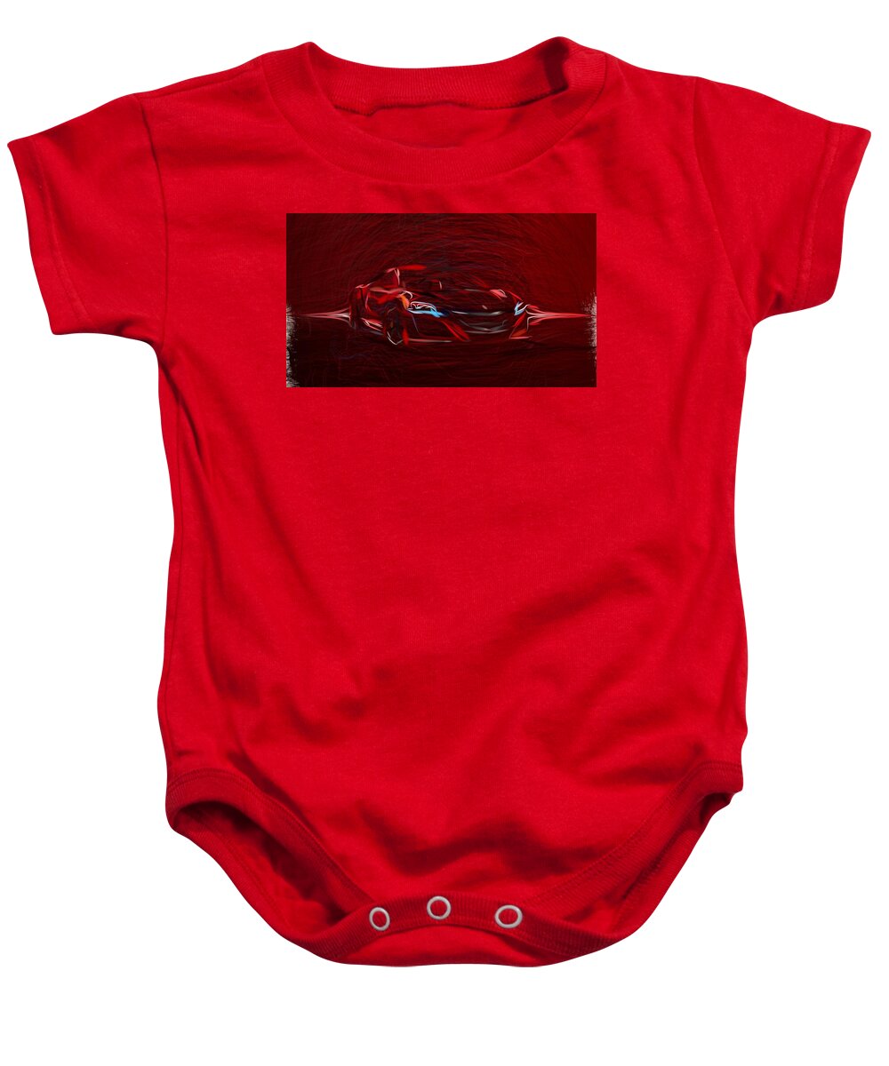 Acura Baby Onesie featuring the digital art Acura NSX Draw #30 by CarsToon Concept