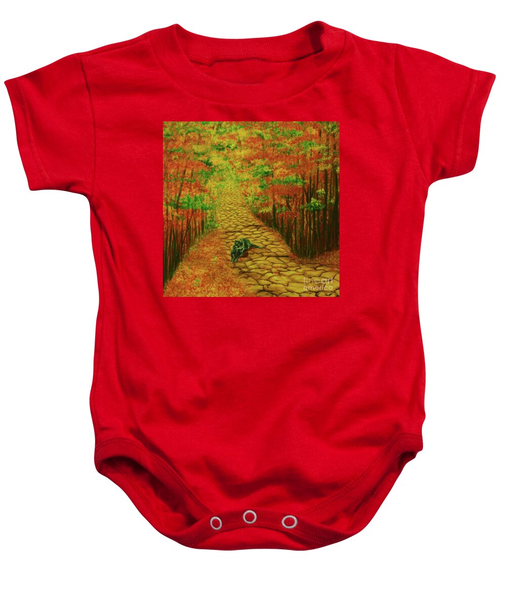 Cat Baby Onesie featuring the painting A Blissful Moment by Aicy Karbstein