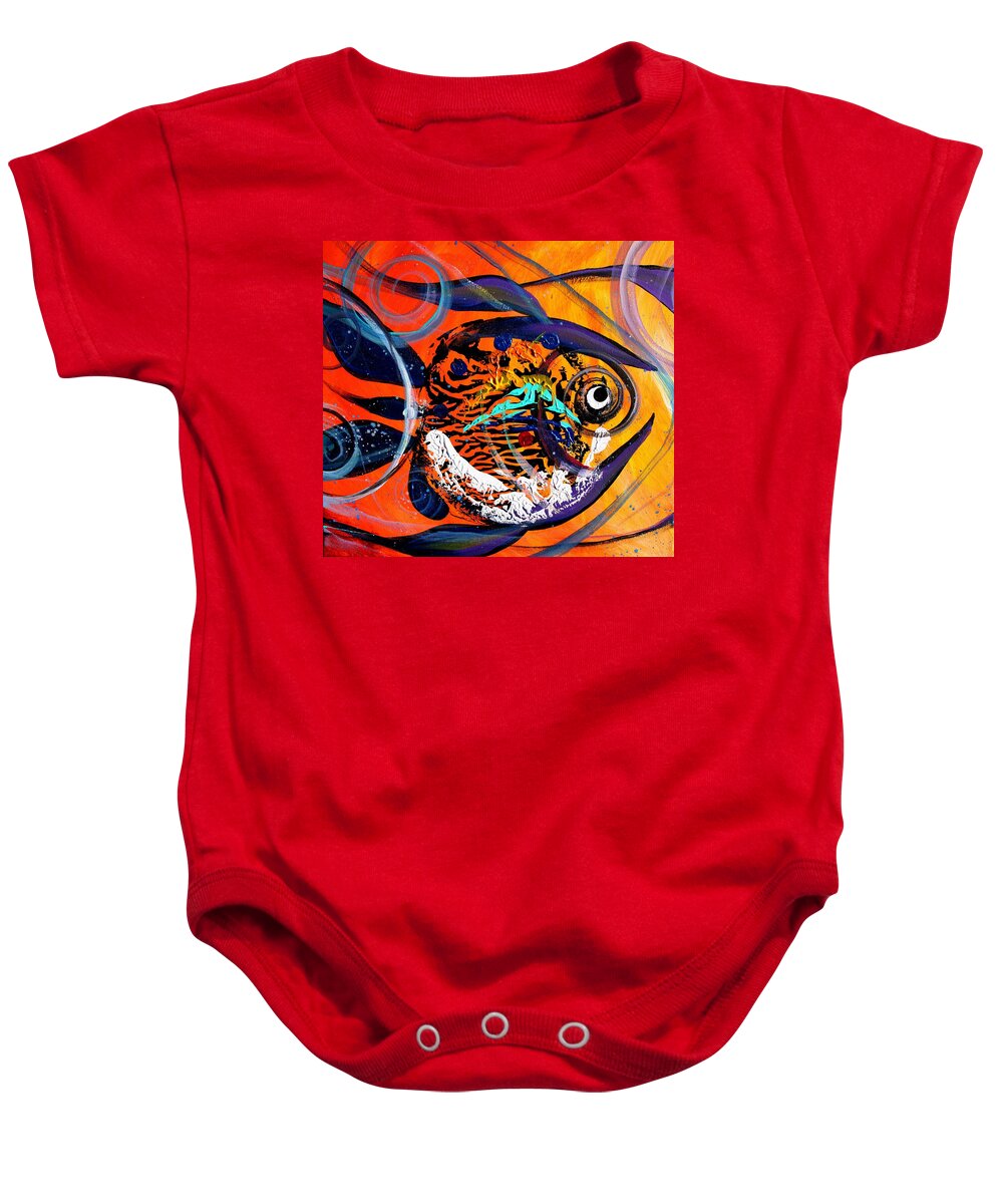 Fish Baby Onesie featuring the painting Arizona Fish by J Vincent Scarpace