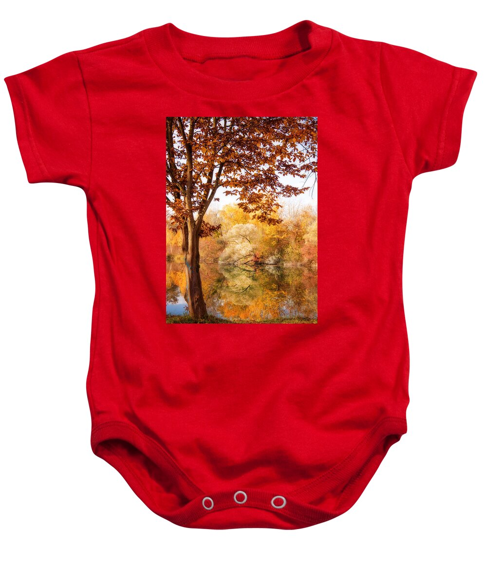 Trees Baby Onesie featuring the photograph Autumnal Frame by Philippe Sainte-Laudy