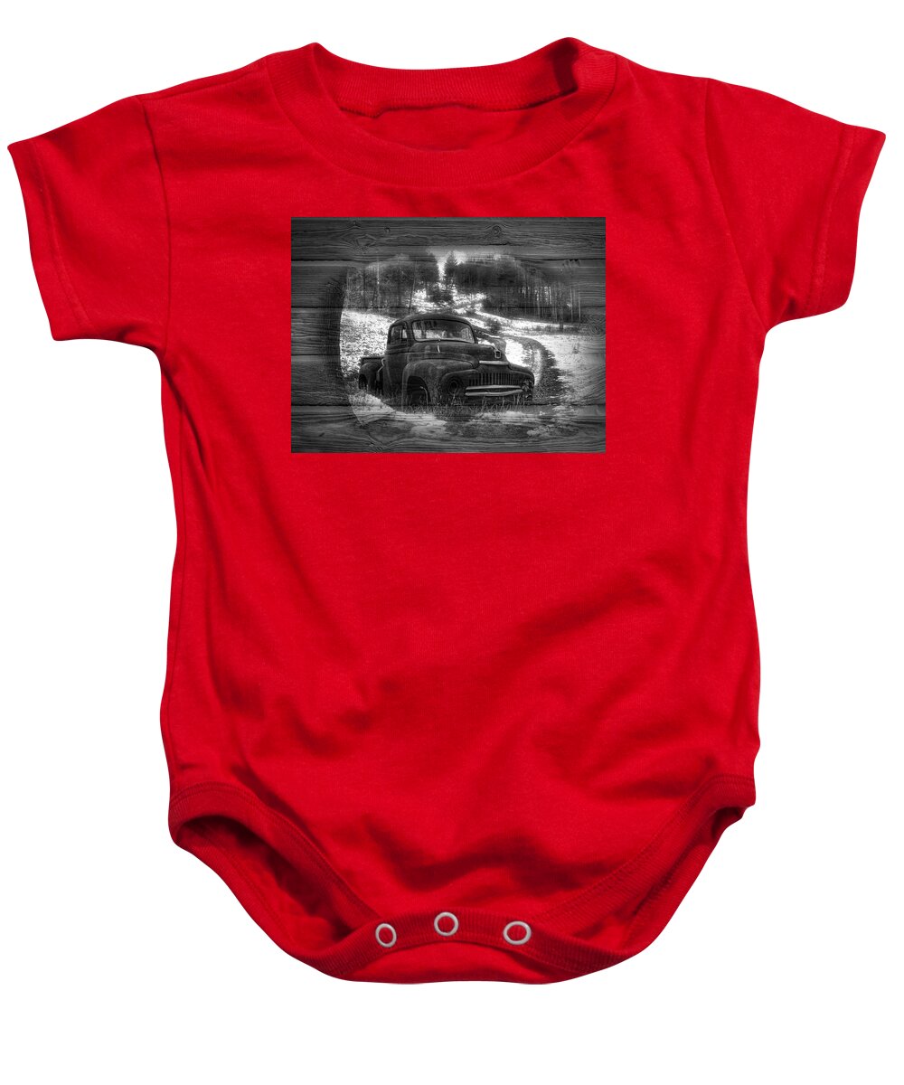 1939 Baby Onesie featuring the photograph Backroads Black and White by Debra and Dave Vanderlaan