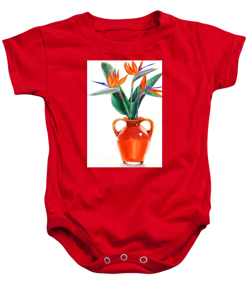 Bird Of Paradise Baby Onesie featuring the painting Bird of Paradise by Jane Loveall