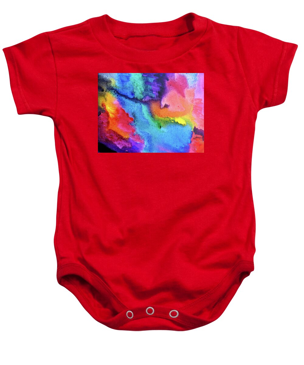 Abstract Baby Onesie featuring the painting Blue Rondo by David Lloyd Glover