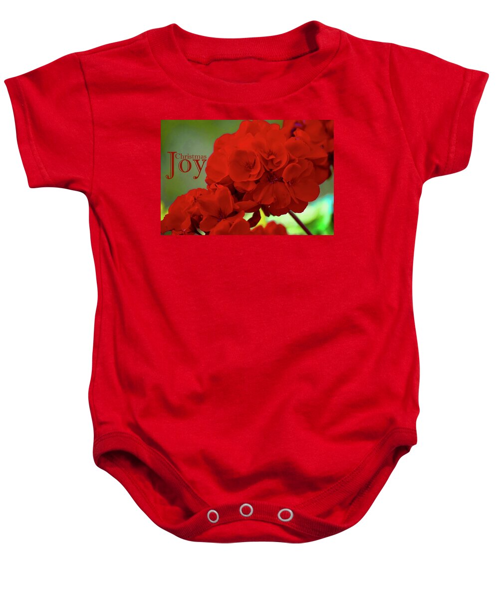 Christmas Baby Onesie featuring the photograph Christmas Geraniums by Debra Grace Addison
