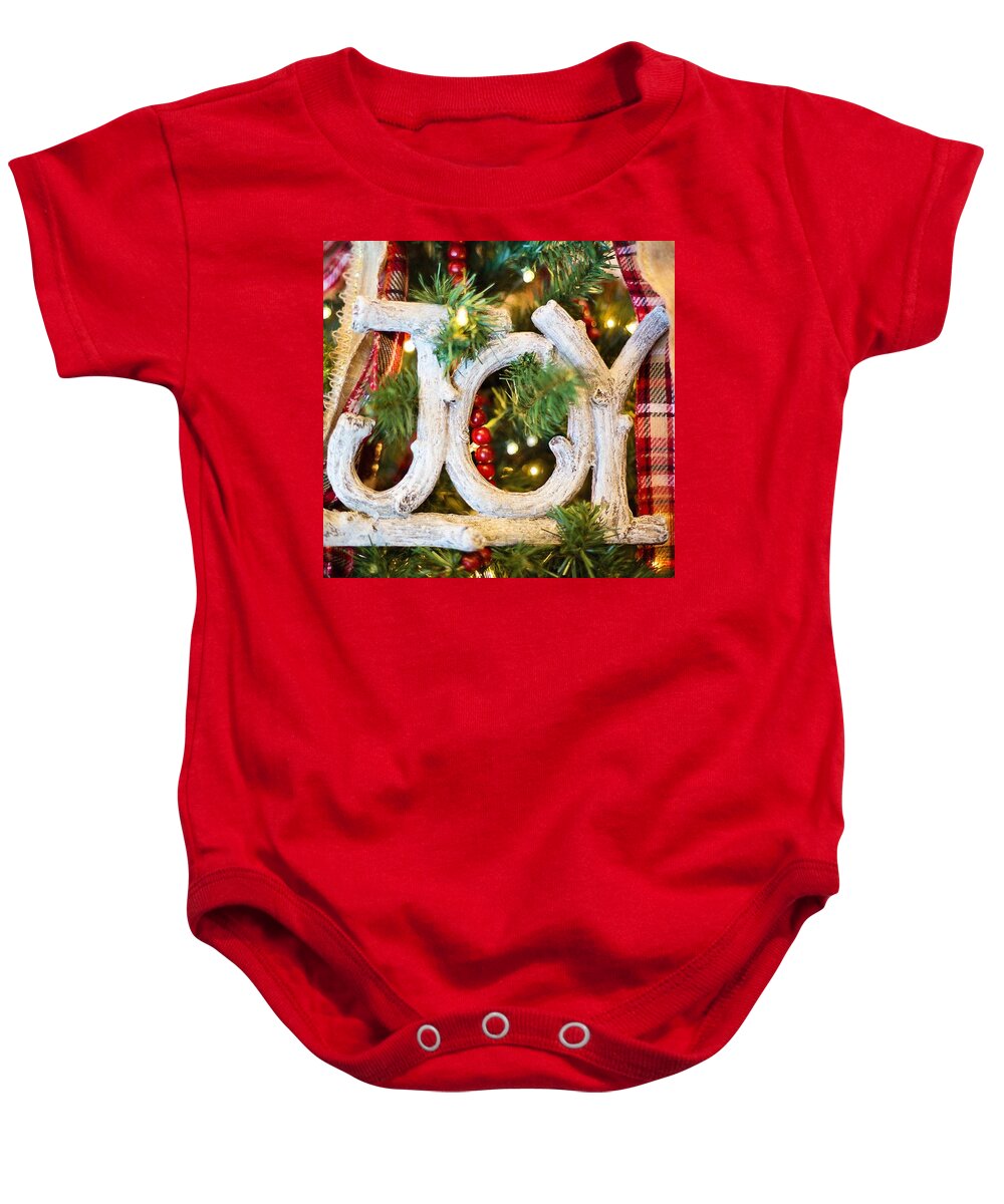 Cute Baby Onesie featuring the photograph Christmas joy by Top Wallpapers