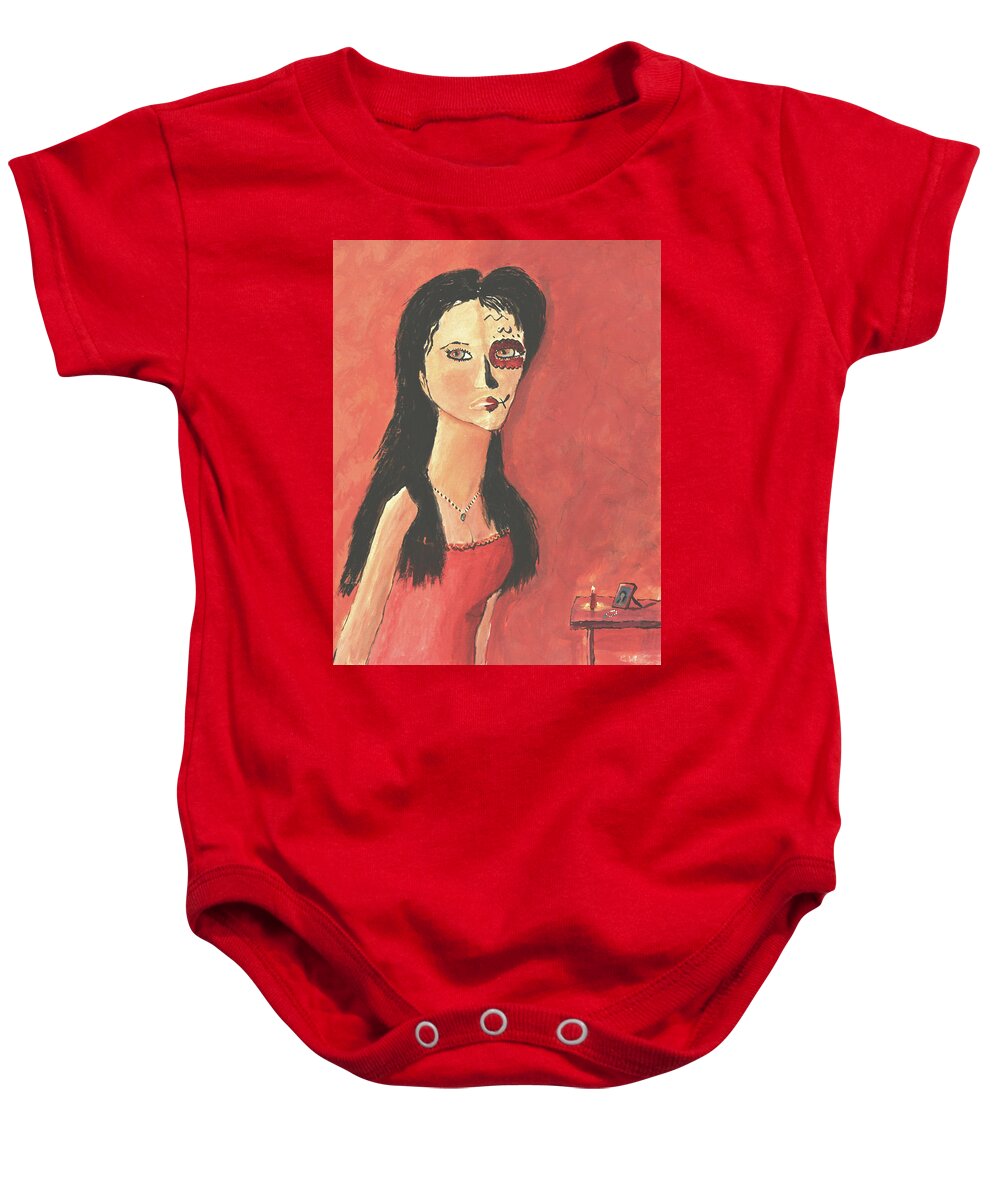 Day Of The Dead Baby Onesie featuring the painting Dia De los Muertos Day of the Dead Woman by Chance Kafka