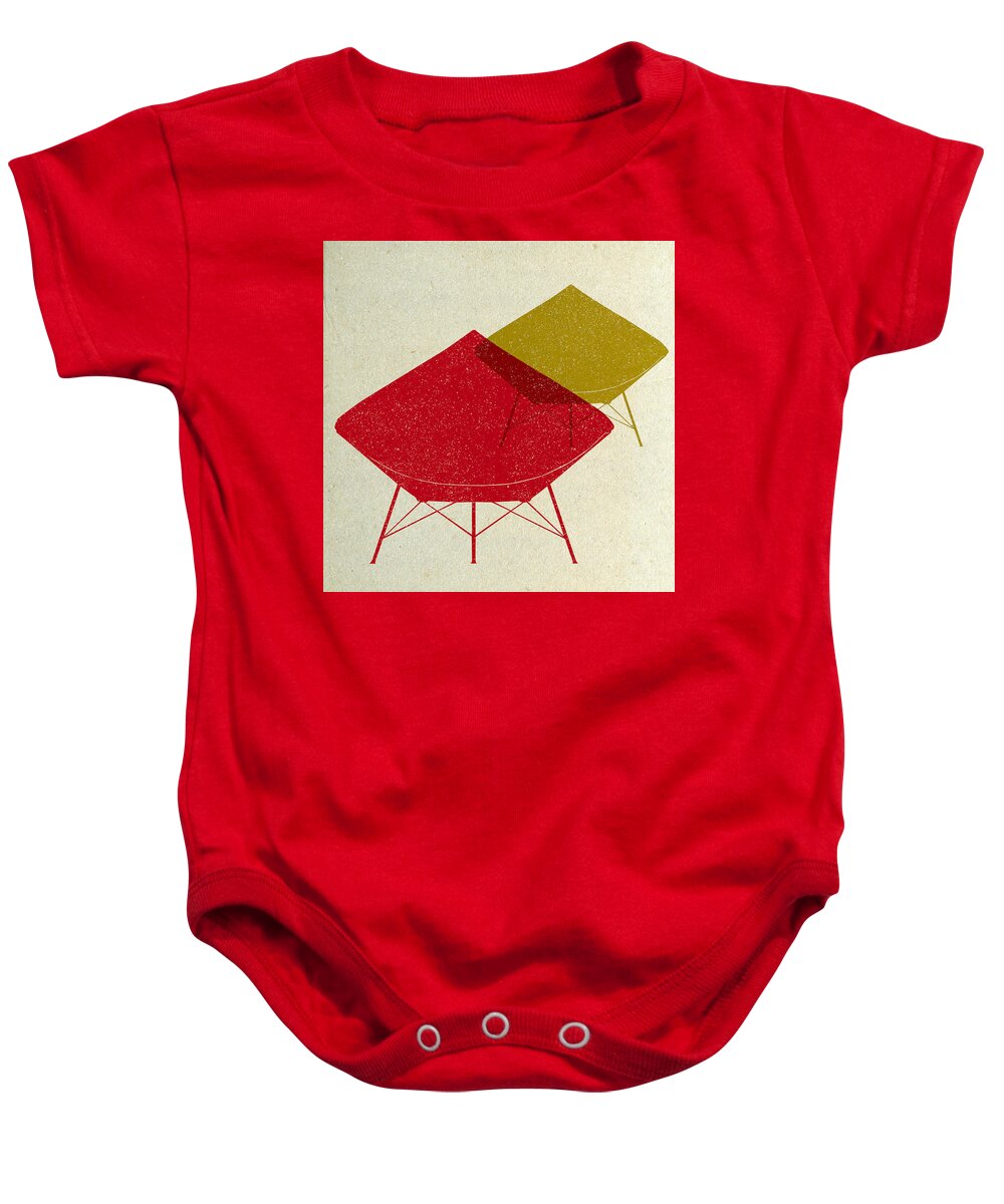  Baby Onesie featuring the digital art Dimond Lounge Chairs I by Naxart Studio
