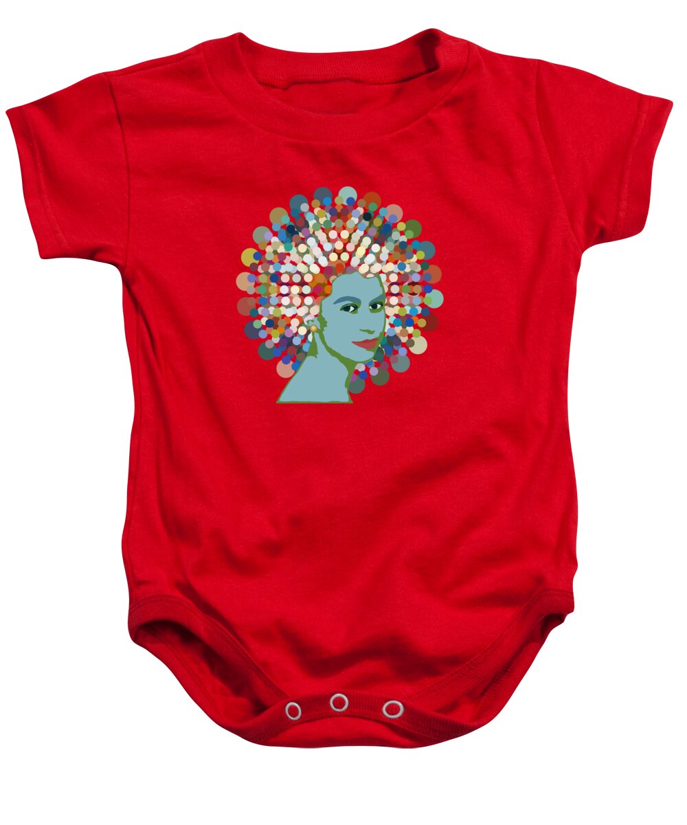 Dotty Baby Onesie featuring the mixed media Disco Queen RED by BFA Prints