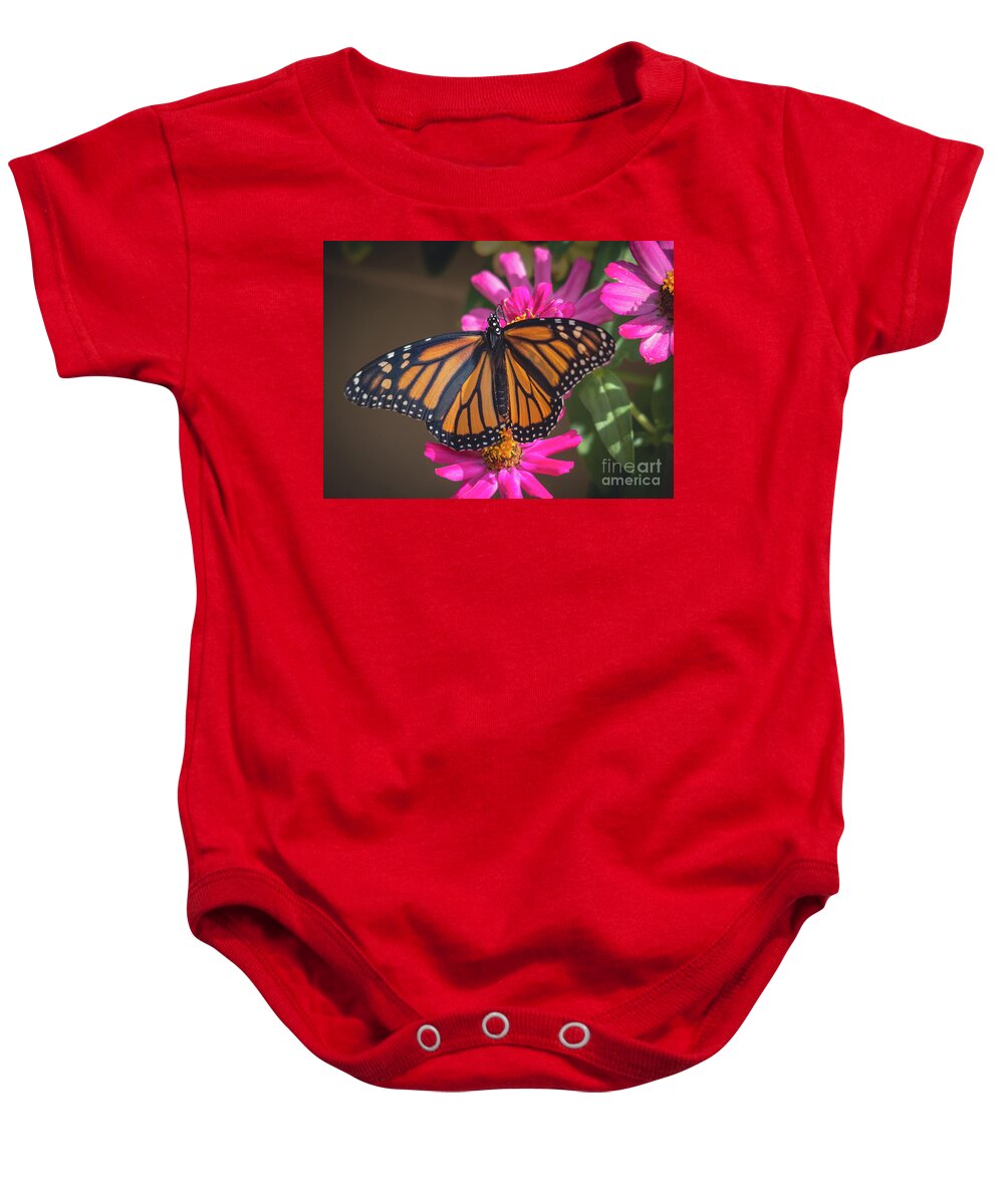 Cheryl Baxter Photography Baby Onesie featuring the photograph Female Monarch by Cheryl Baxter