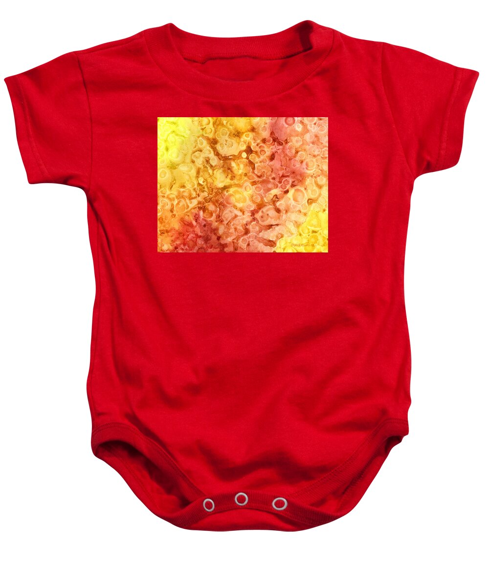 Element Baby Onesie featuring the painting Fire by Shana Rowe Jackson