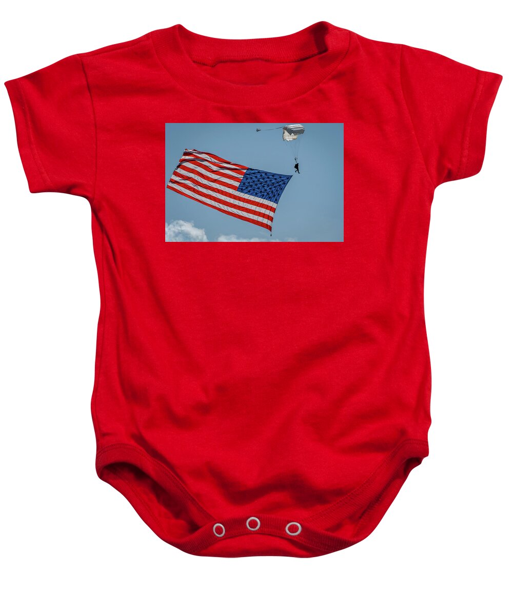 America Baby Onesie featuring the photograph Flags 5 by Bill Chizek