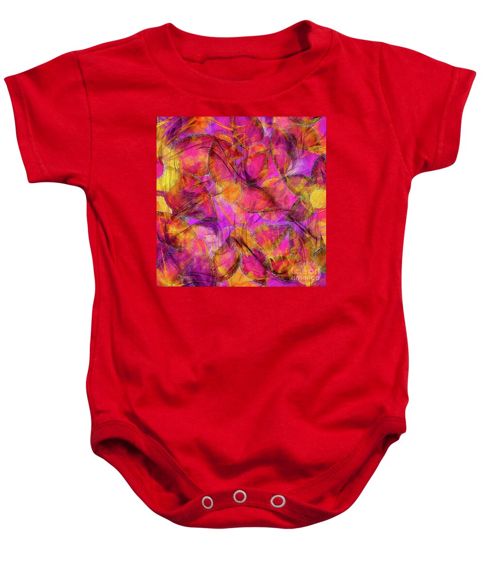 Floral Baby Onesie featuring the digital art Flowing Florals Abstract by Laurie's Intuitive