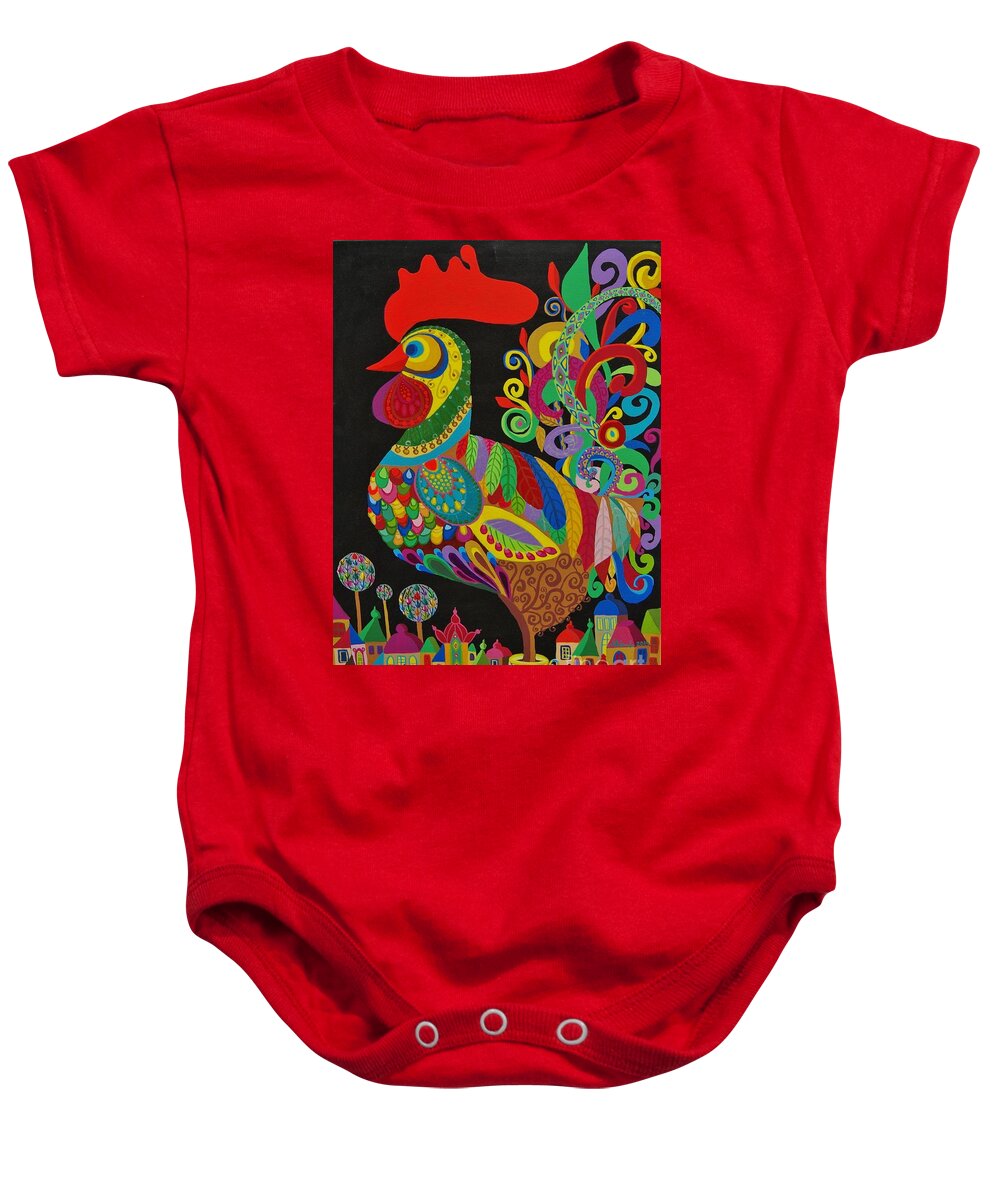 Prince Baby Onesie featuring the painting Goog Morning-Coffee Time by Mimi Revencu