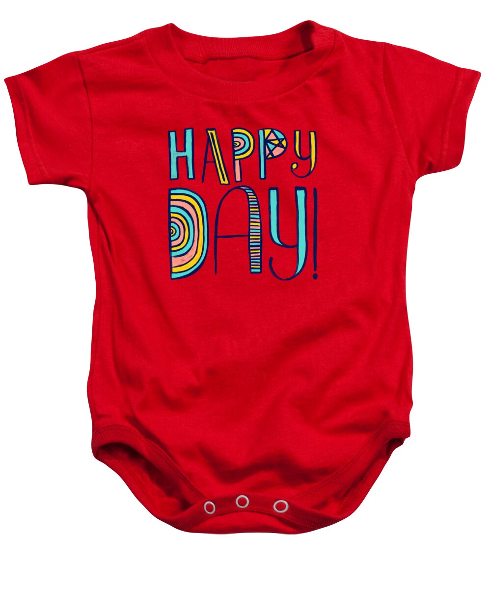 Happy Day Baby Onesie featuring the painting Happy Day by Jen Montgomery