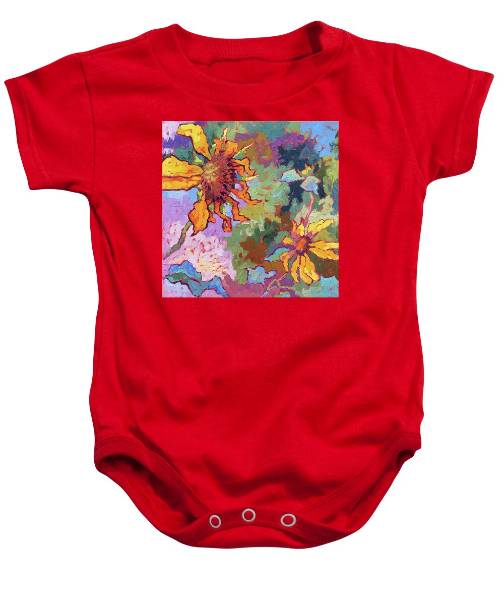  Baby Onesie featuring the painting Happy Faces by Srishti Wilhelm