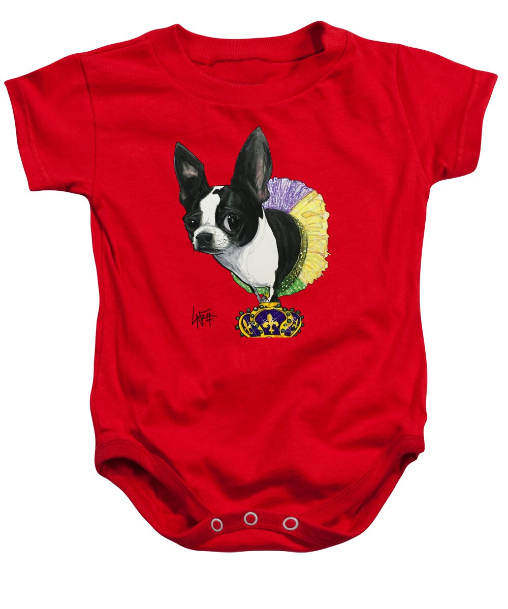 Horn Baby Onesie featuring the drawing Horn 5142 by Canine Caricatures By John LaFree