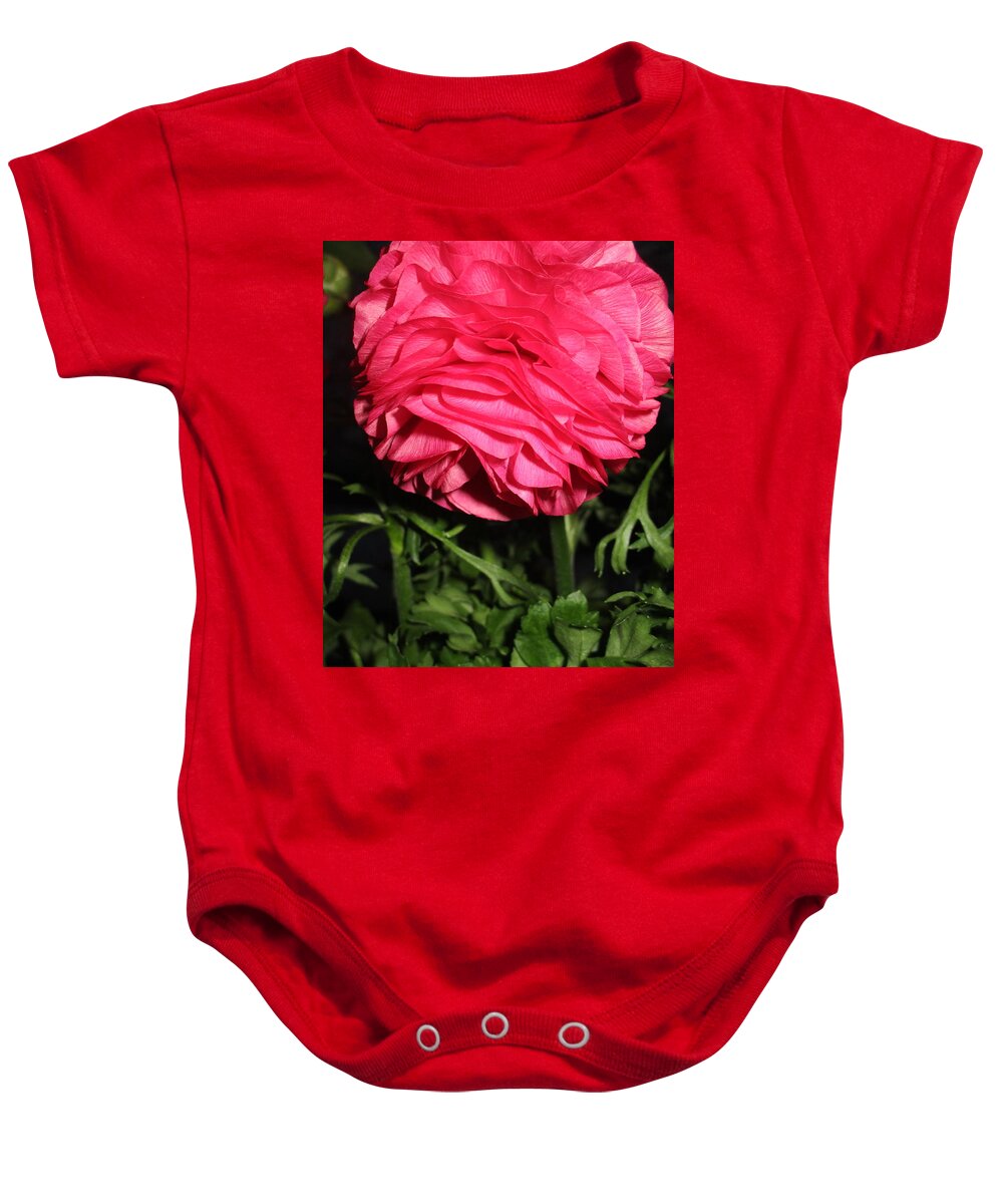 Ranunculus Baby Onesie featuring the photograph I Bow by Rosita Larsson