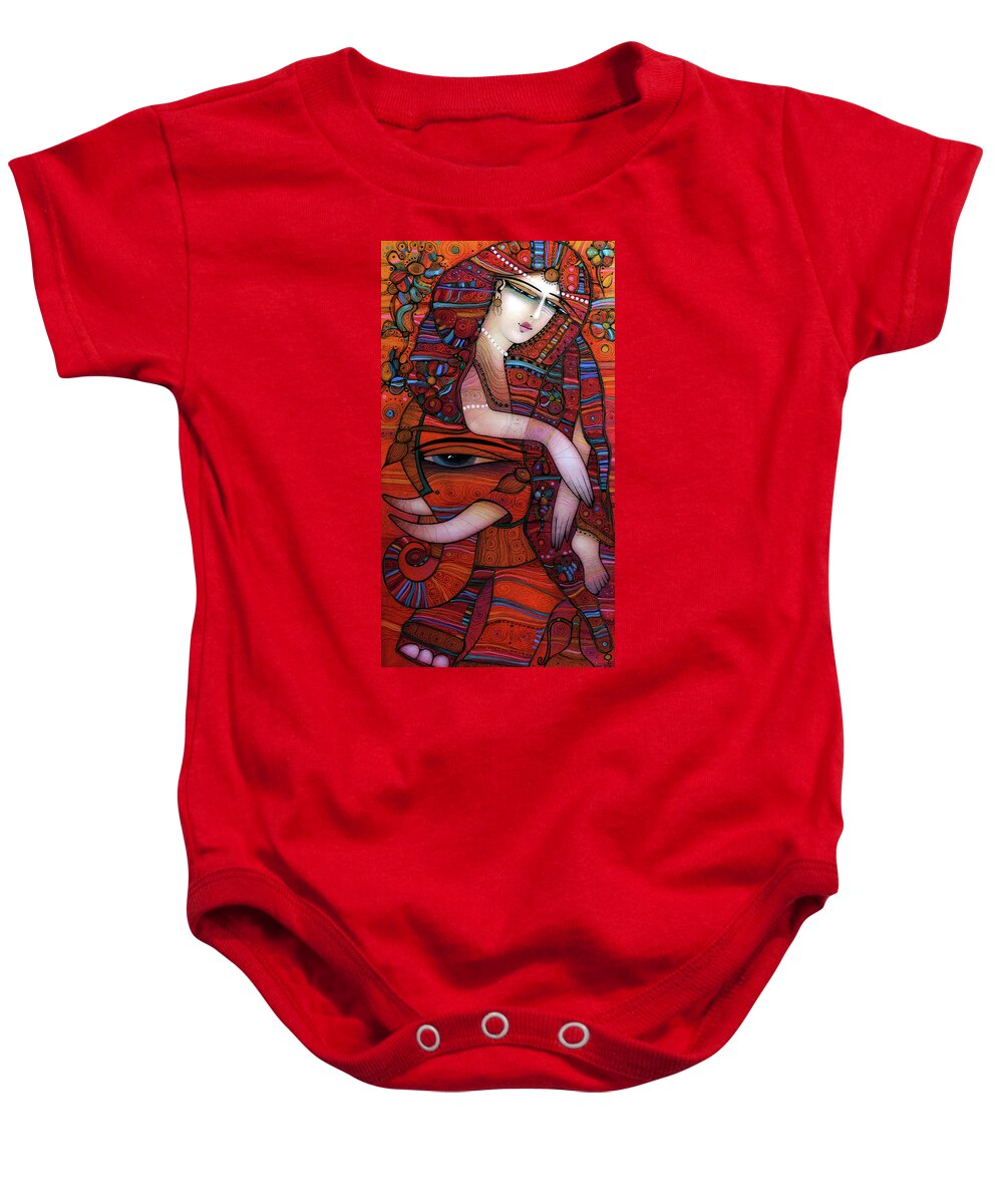 Albena Baby Onesie featuring the painting Indian dreams by Albena Vatcheva
