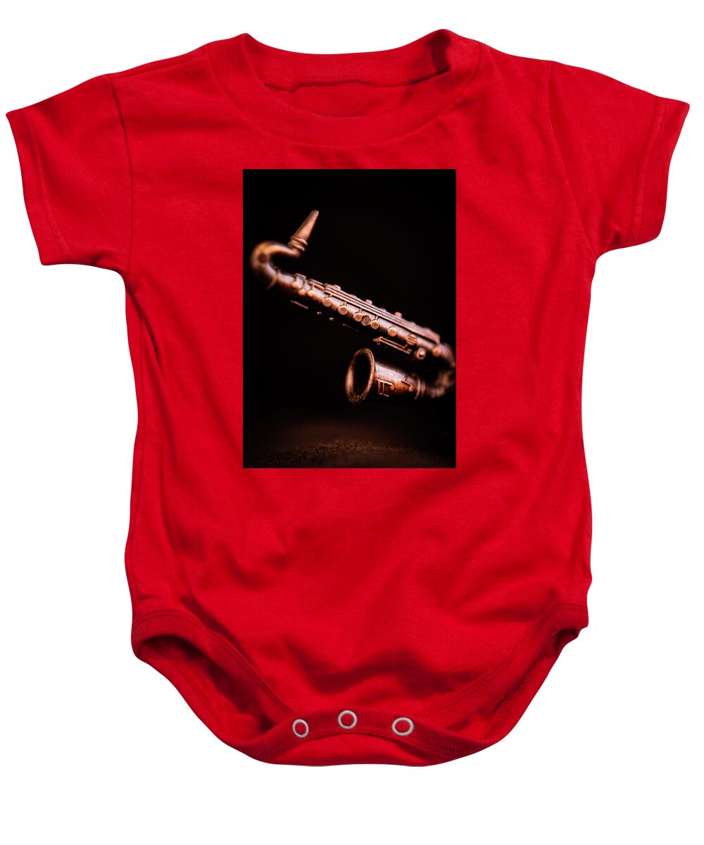 Sax Baby Onesie featuring the photograph Li'l Saxophone 1 by Anamar Pictures