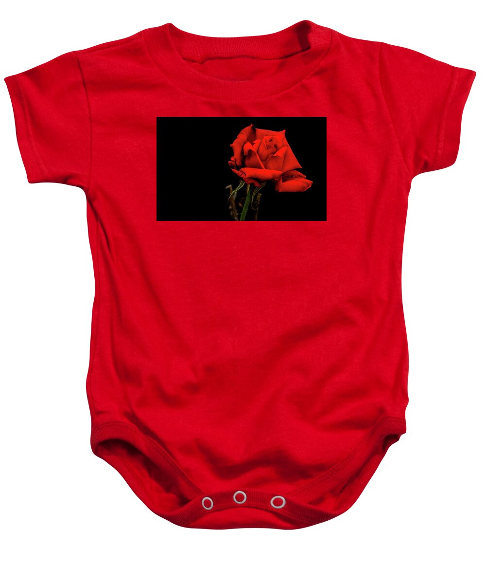 Flower Baby Onesie featuring the digital art Magnificent Red Rose by Ed Stines
