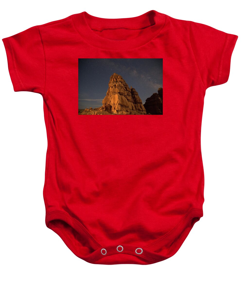 Galaxy Baby Onesie featuring the photograph Milky Way on the Rocks by Kyle Lee