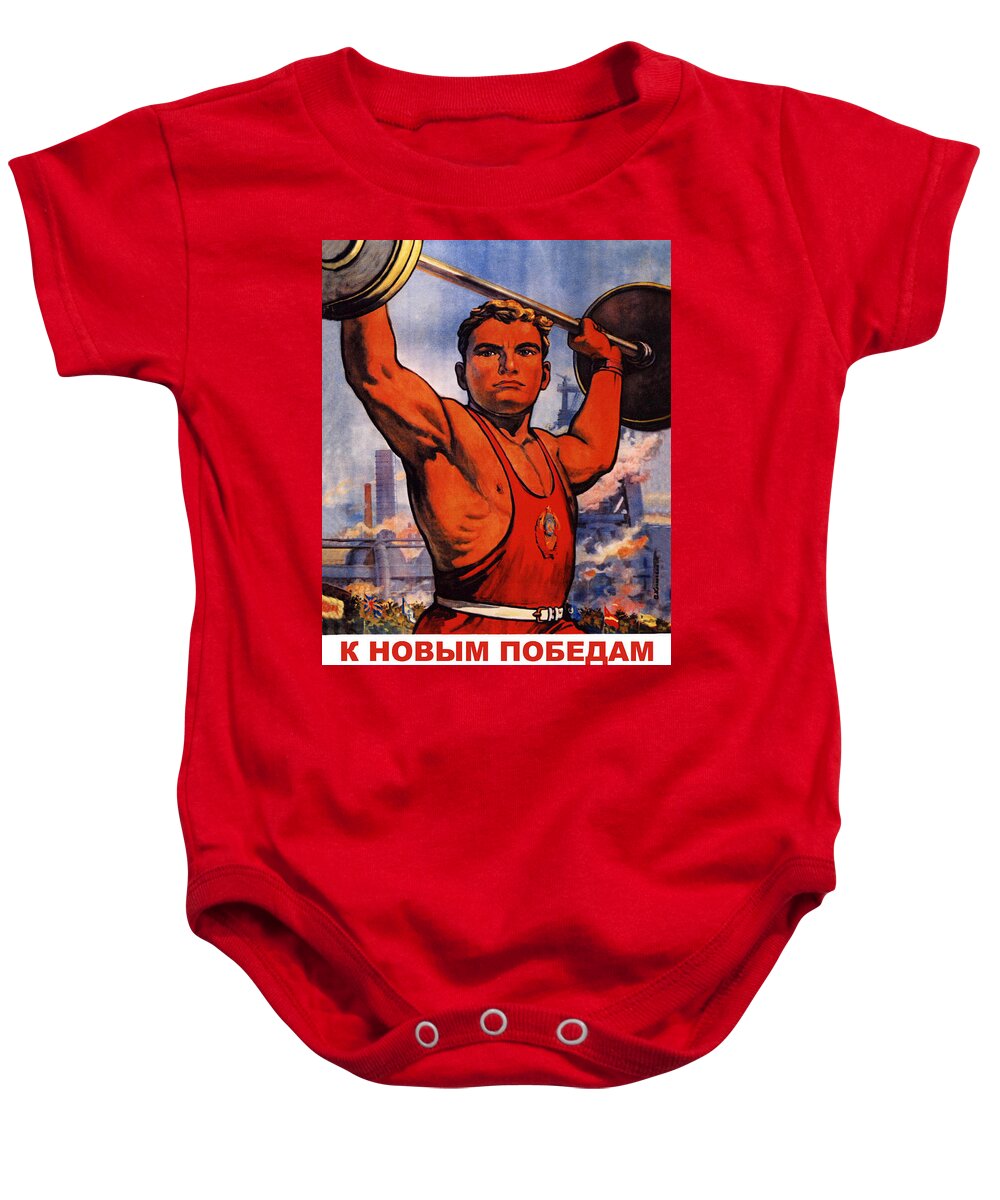 Man Baby Onesie featuring the digital art New Achievements in work and sport by Long Shot