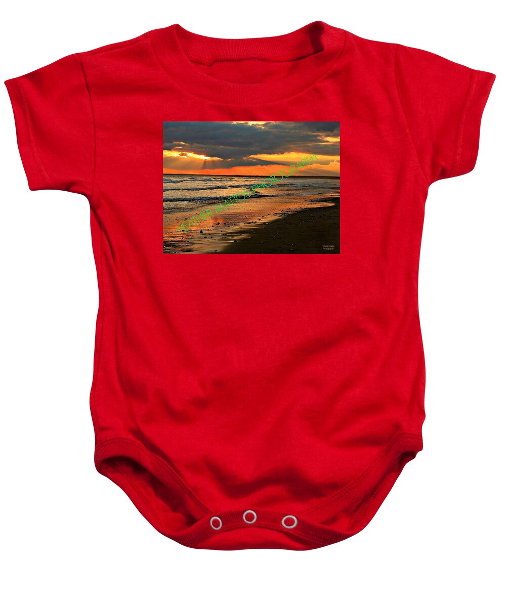 Ocean Baby Onesie featuring the photograph Night Lights New England by Heather M Photography