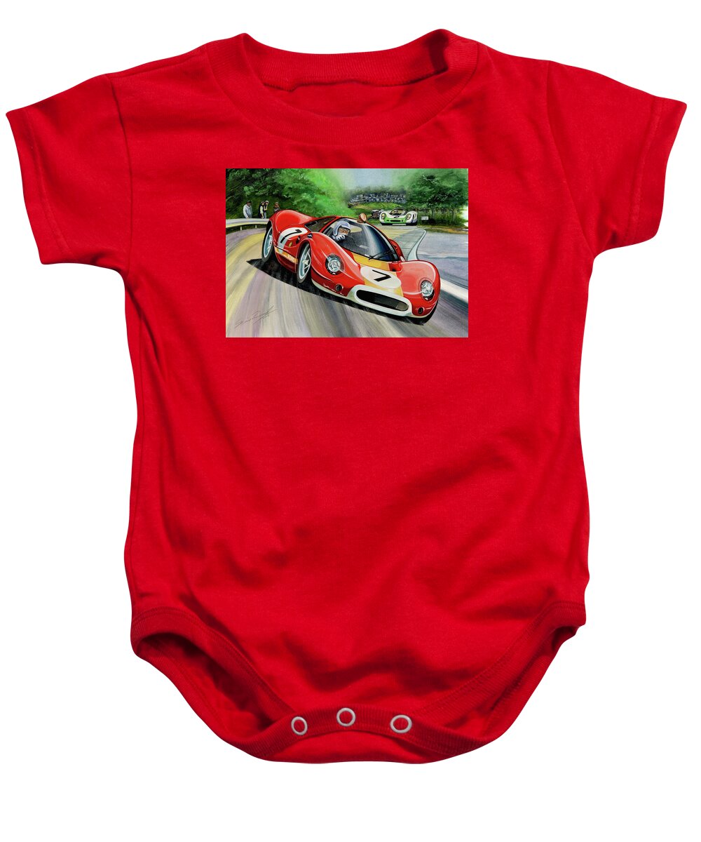 Art Baby Onesie featuring the painting P68 Through Karousel by Simon Read