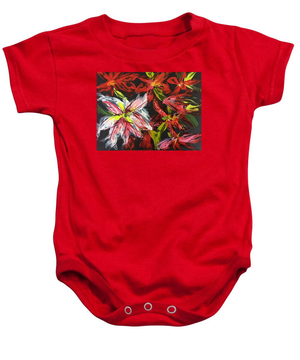 Abstract Baby Onesie featuring the painting Peppermint Patty by Bonny Butler